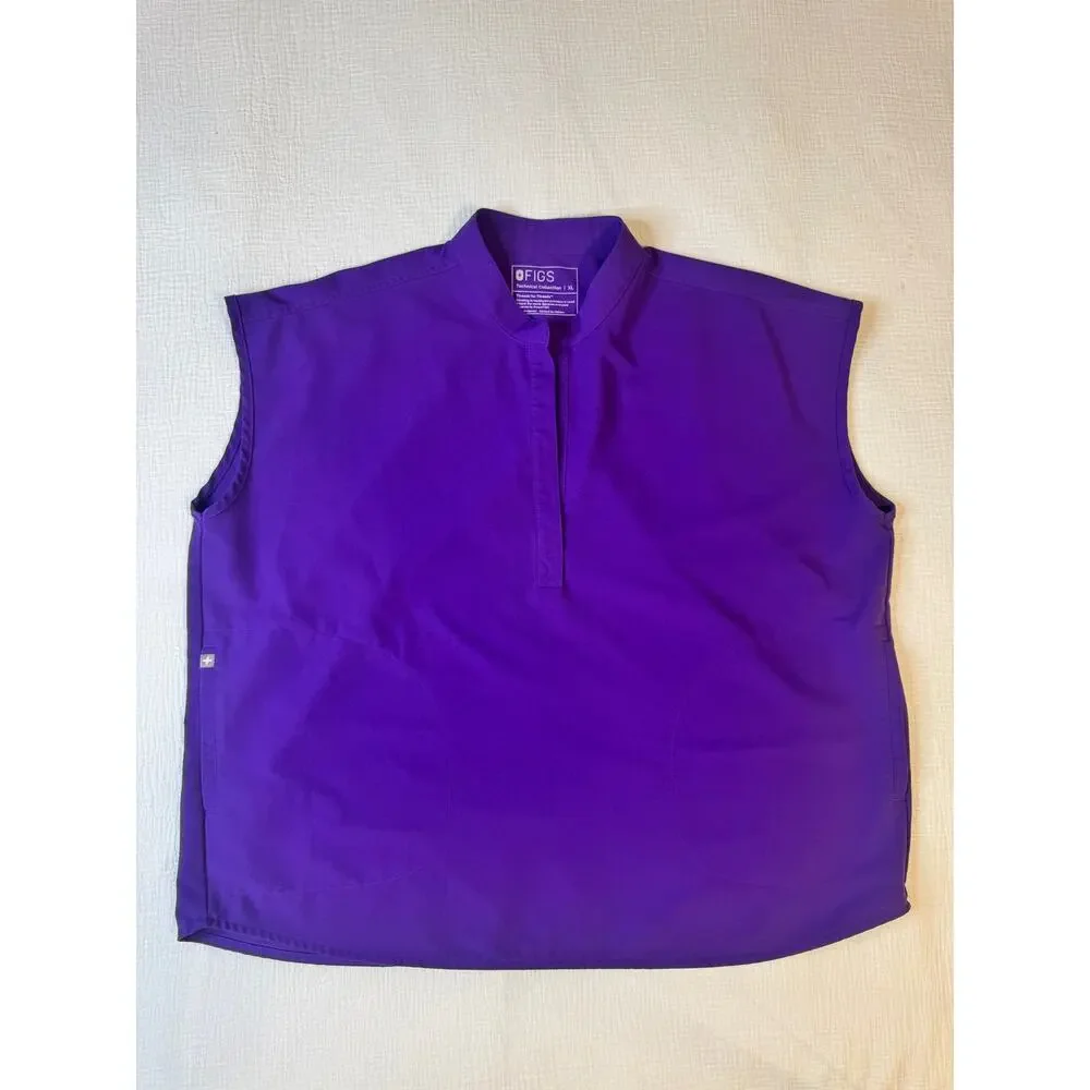 FIGS Rafaela Oversized Scrub Top Digital Grape Purple Women's XL Retired Rare LE - Picture 7 of 15